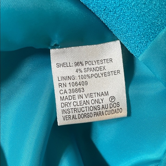 Tahari ASL French Passion Sea Blue Blazer. 2P - Picture 8 of 12